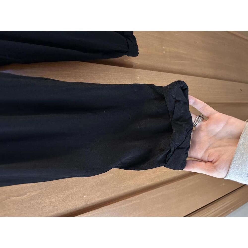 Aritzia Wilfred Silk Blend Marais Paper Bag Pull on Pants Black Women’s sz Small - Picture 2 of 15